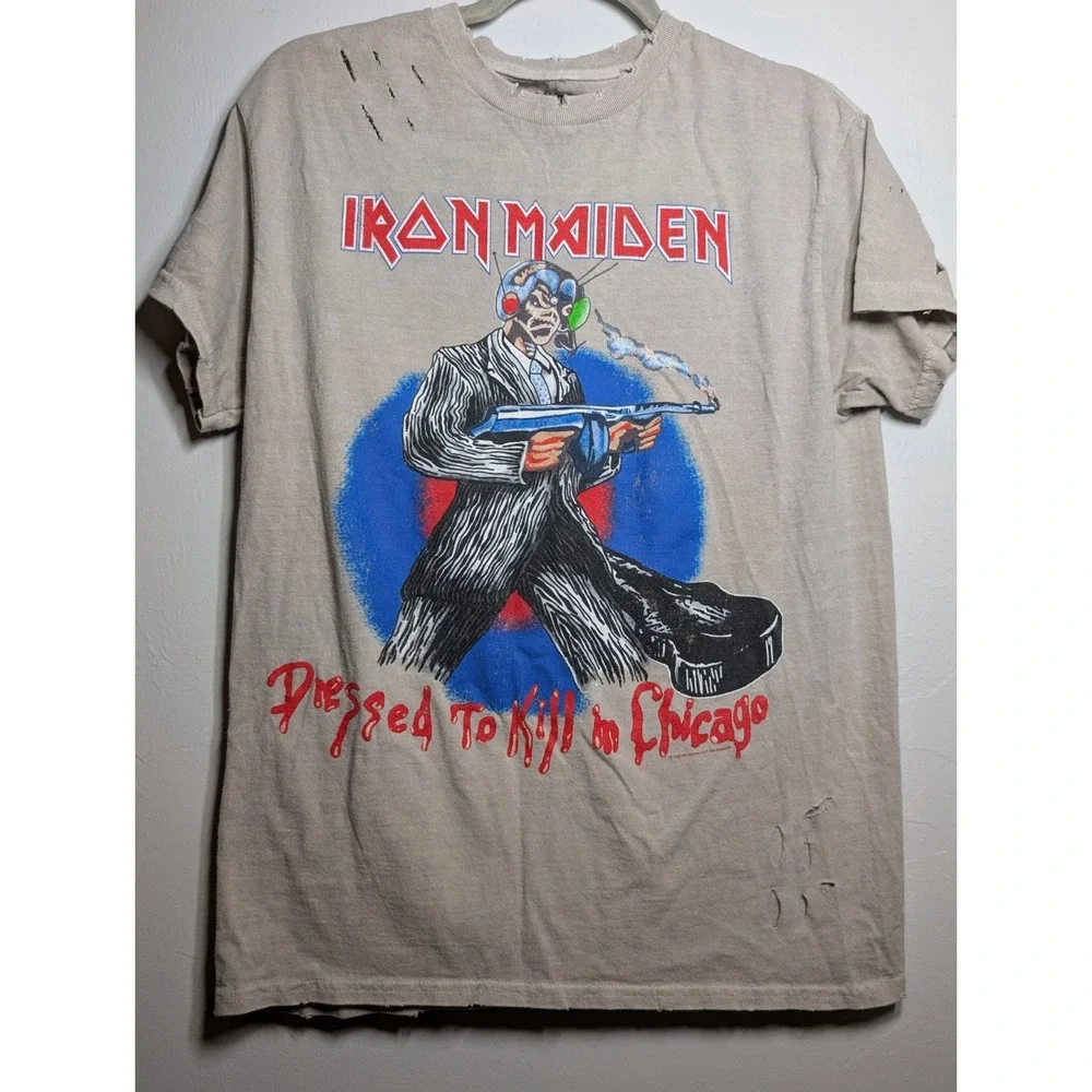 Iron Maiden‎ Chicago Mutants Distressed Short Sleeve - Sand Medium